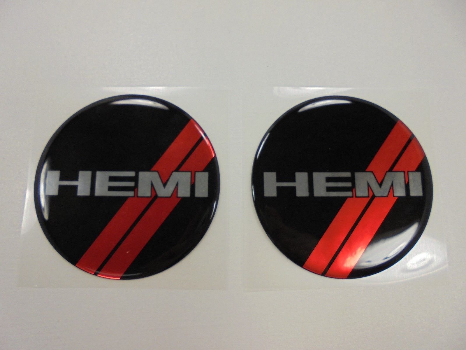 Silver Hemi Red Stripes Black Under Hood Beverage Delete Emblems - Click Image to Close